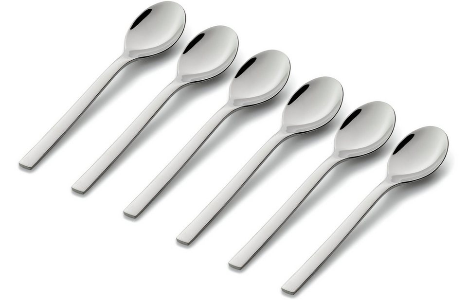 WMF Kaffeelöffel Set Nuova, 6-teilig, 13,5 cm, Cromargan® Edelstahl Rostfrei 18/10, spülmaschinenfest
