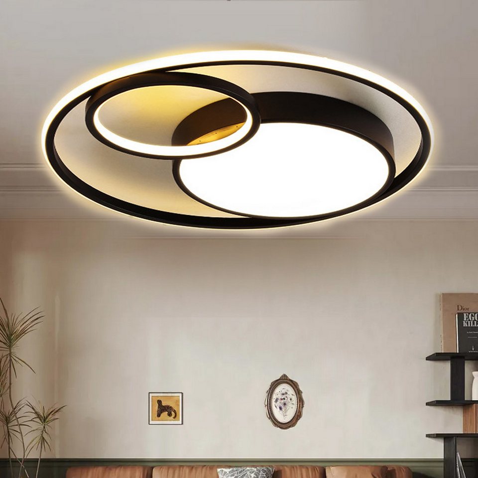 OYLCDI LED Deckenlampe Ø40cm, dimmbar mit Fernbedienung, 48W 3000-6500k, moderne Wohnraumbeleuchtung