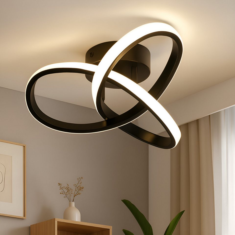 ZMH Deckenleuchte LED 3 Blätter, warmweiß 3000K, modernes Design, augenschonend, einfache Montage