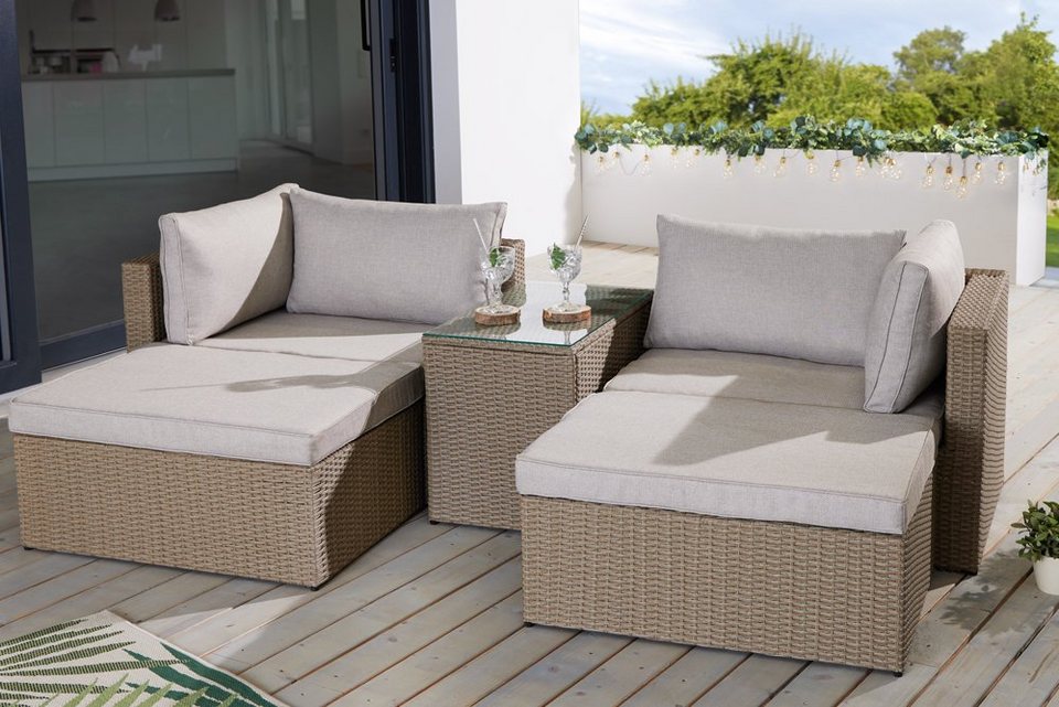 riess-ambiente Loungeset XXL MODULAR, flexible Gartenmöbel für Terrasse und Balkon