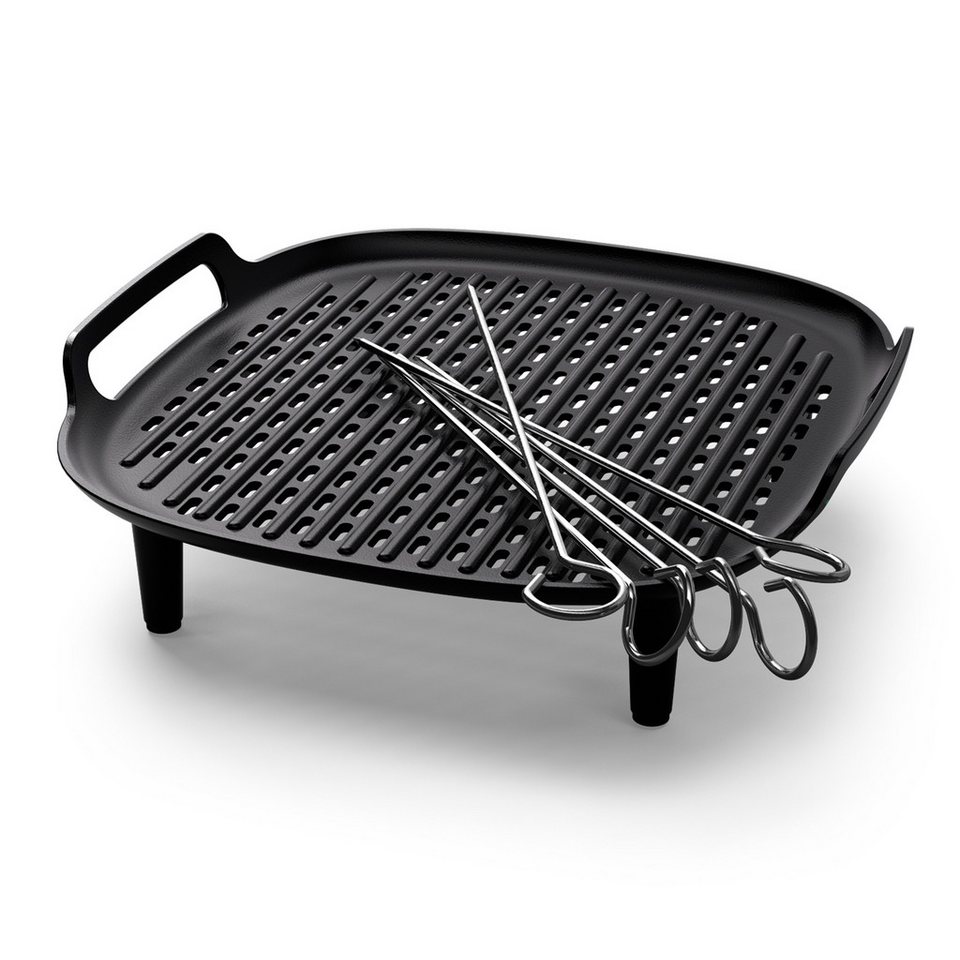 Philips Grillrost HD9946/00 für Airfryer 6,2 l, 2 Ebenen mit 5 Spießen, spülmaschinenfest