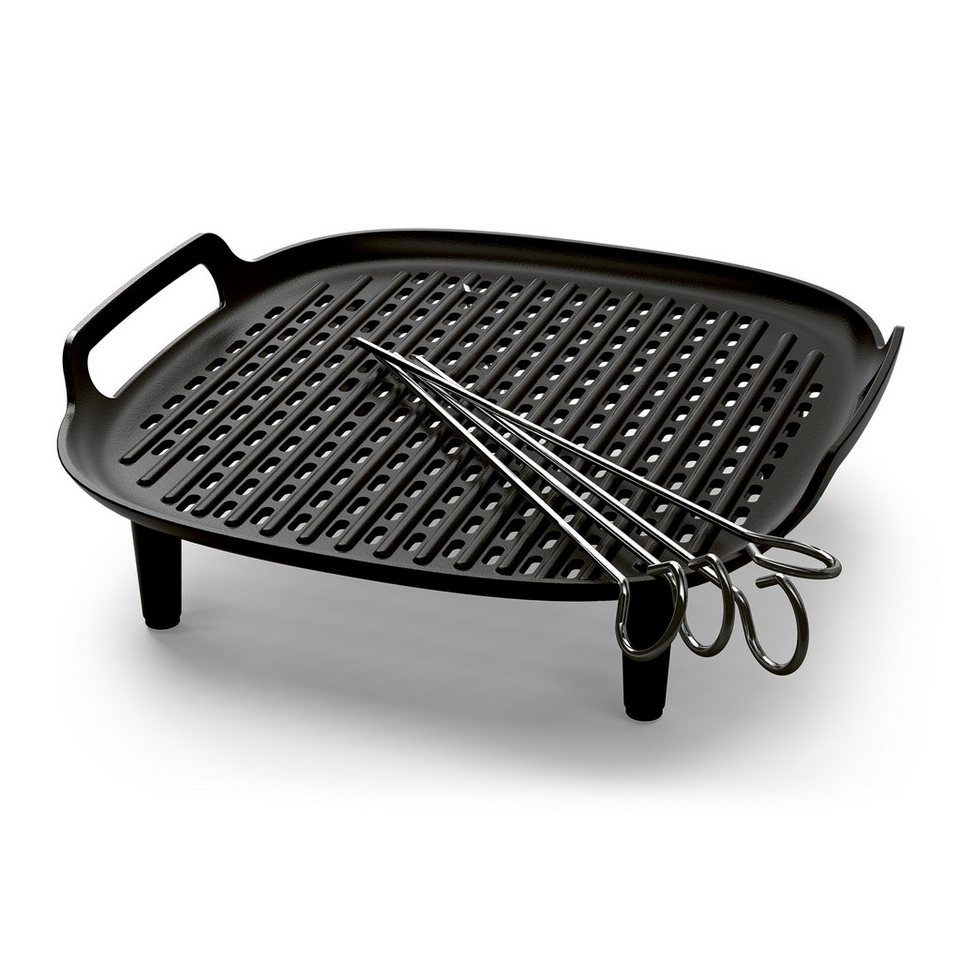 Philips Grillrost HD9926/00 für Airfryer 3.2-4.2L, inkl. 4 Spieße, spülmaschinenfest